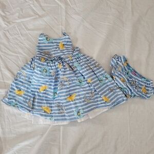 Isaac Mizrahi nautical striped 2pc sundress w/ diaper cover 12m